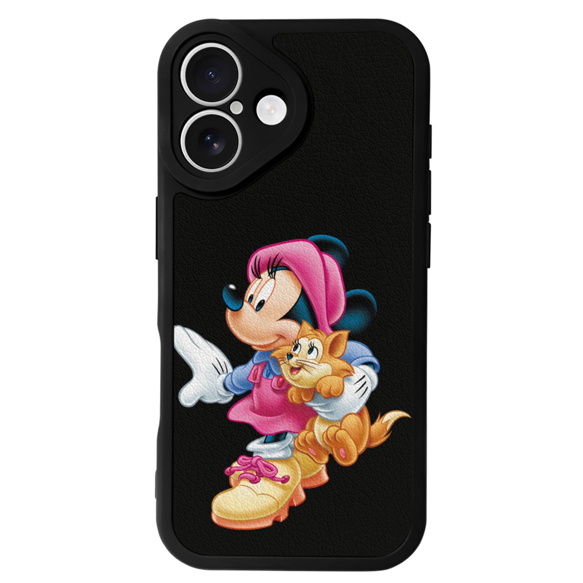 （画像用） ミッキーマウス Mickey Mouse 【iPhone 16シリーズ対応】シリコンスマホケース（レザー調） 材質：シリコン